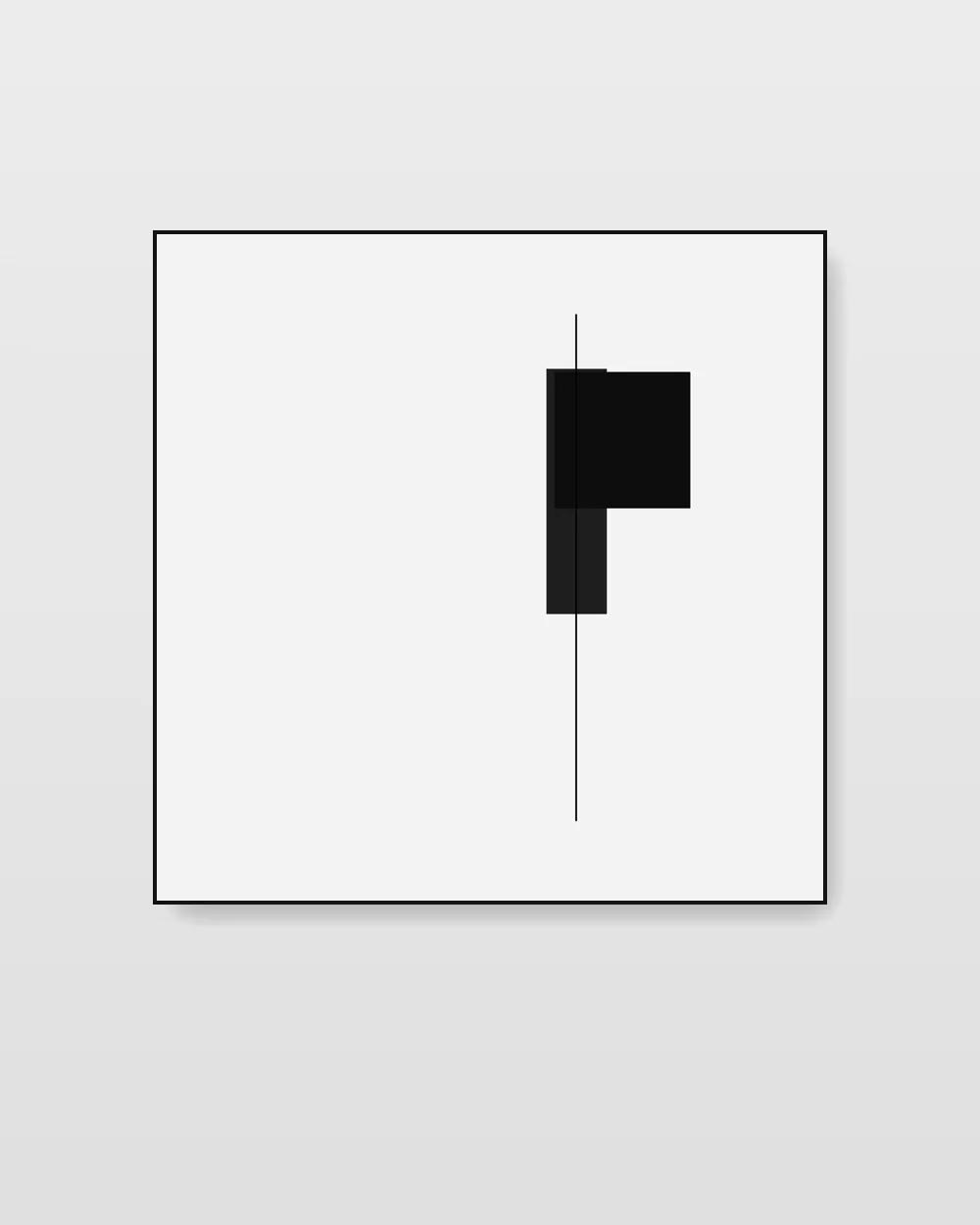 Alabaster Trace No. 11, an original minimalist abstract painting in high-contrast black and white