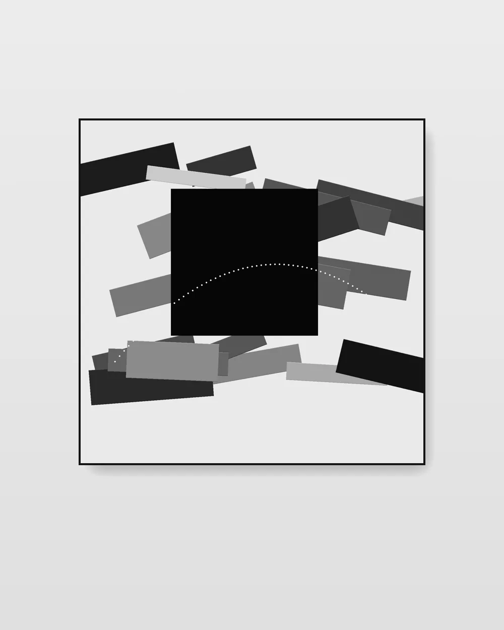 Aperture Echo II, original mixed media abstract painting in soft graphite on canvas