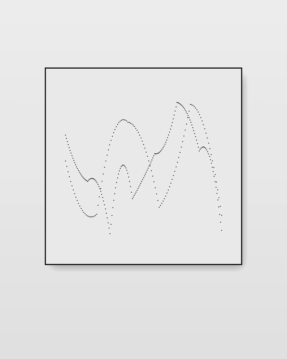 Aperture Sequence II, original line art abstract painting in ink black on white on canvas
