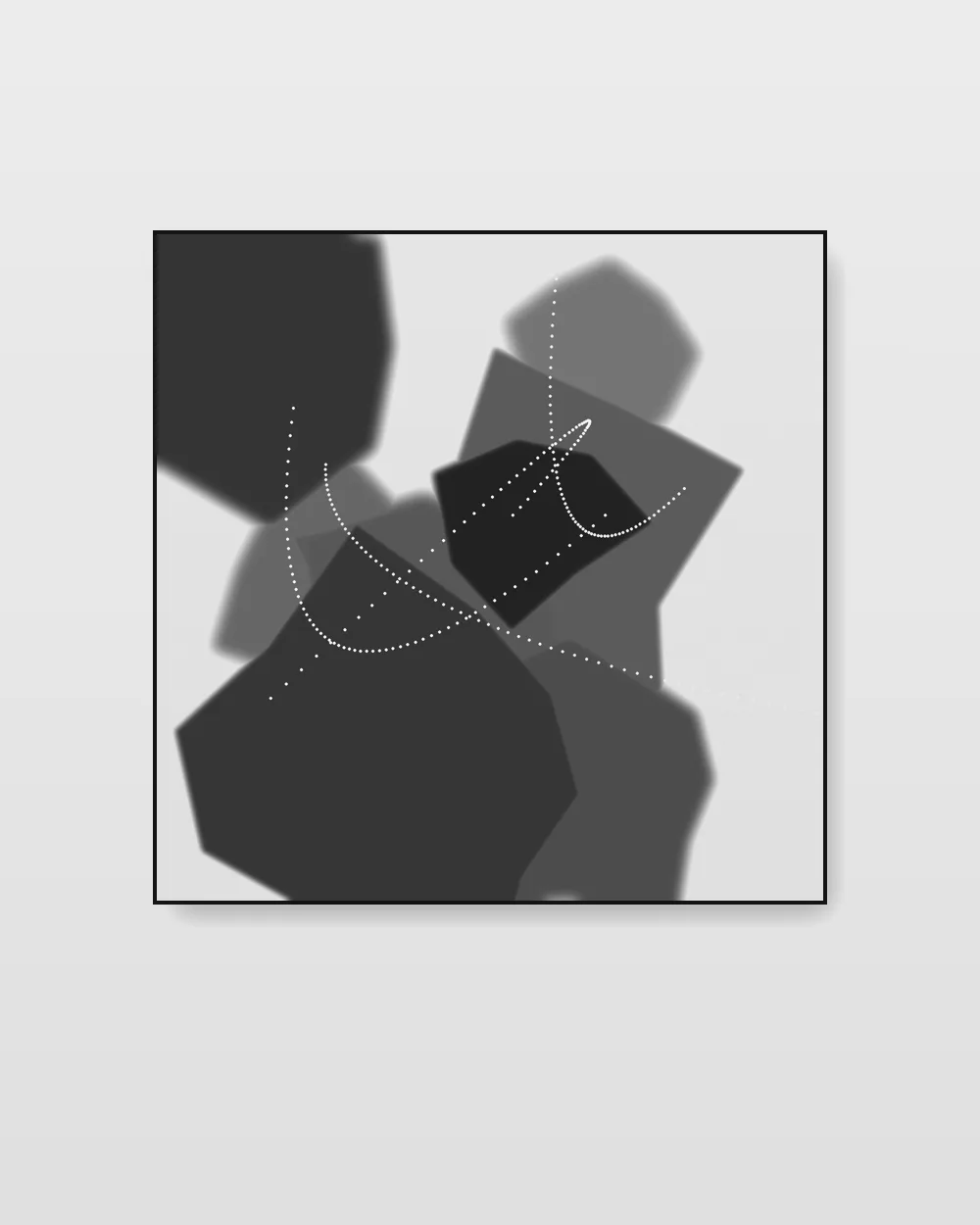 Cadence Cartography No. 2, original fluid art abstract painting in misty pale grey on canvas