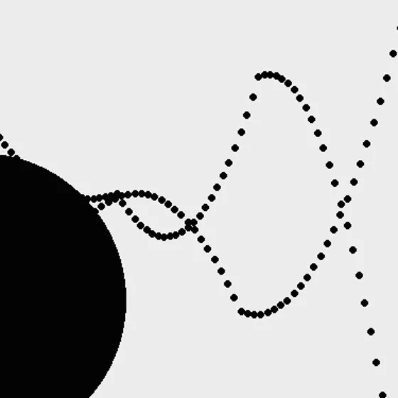 Surface detail 1 of Cadence Interval No. 9, line art texture in smoke and ash grey