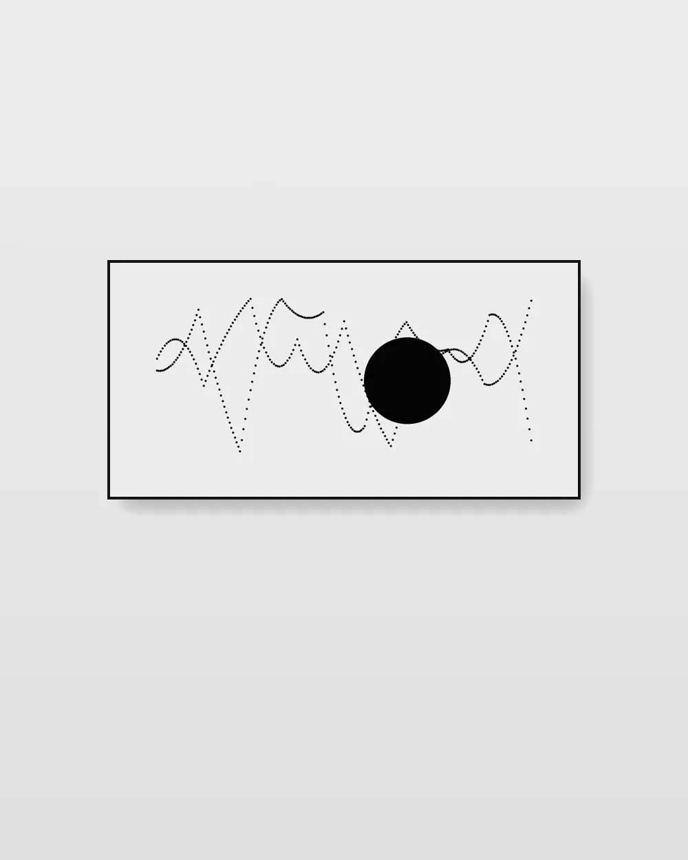 Cadence Interval No. 9, original line art abstract painting in smoke and ash grey on canvas