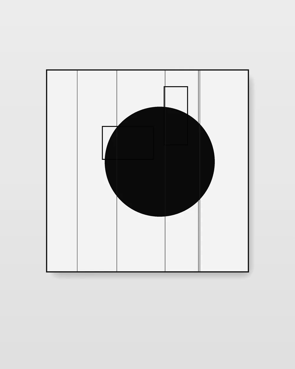 Cadence Strata No. 12, original geometric abstraction abstract painting in silver grey on canvas