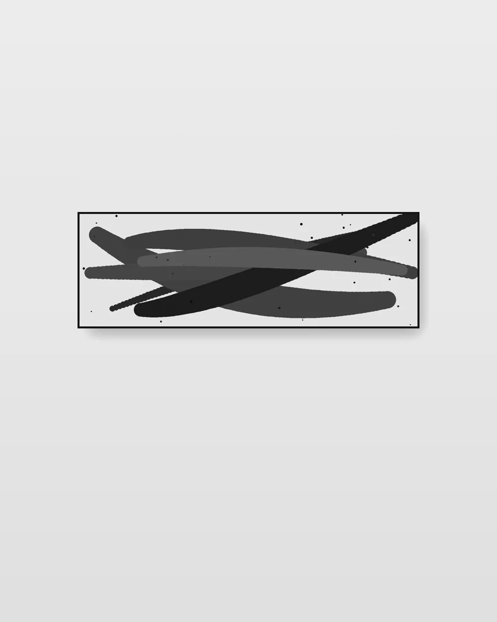 Drifting Fragment, original abstract expressionism abstract painting in high-contrast black and white on canvas