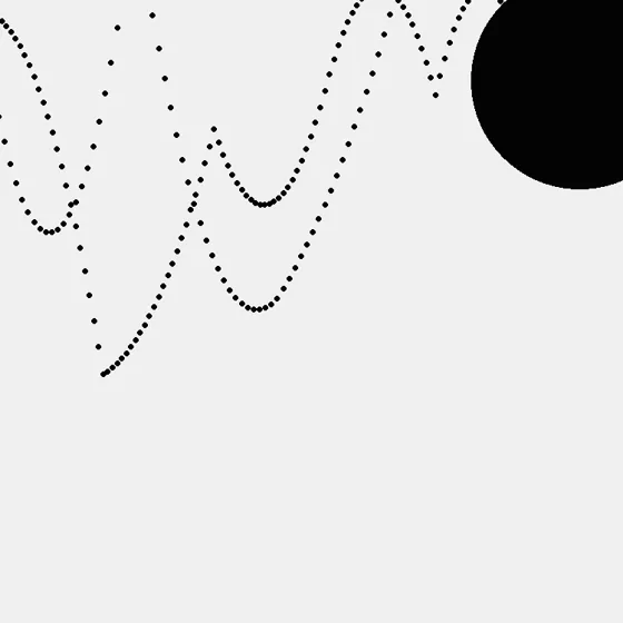 Surface detail 1 of Fractured Echo No. 3, line art texture in ink black on white