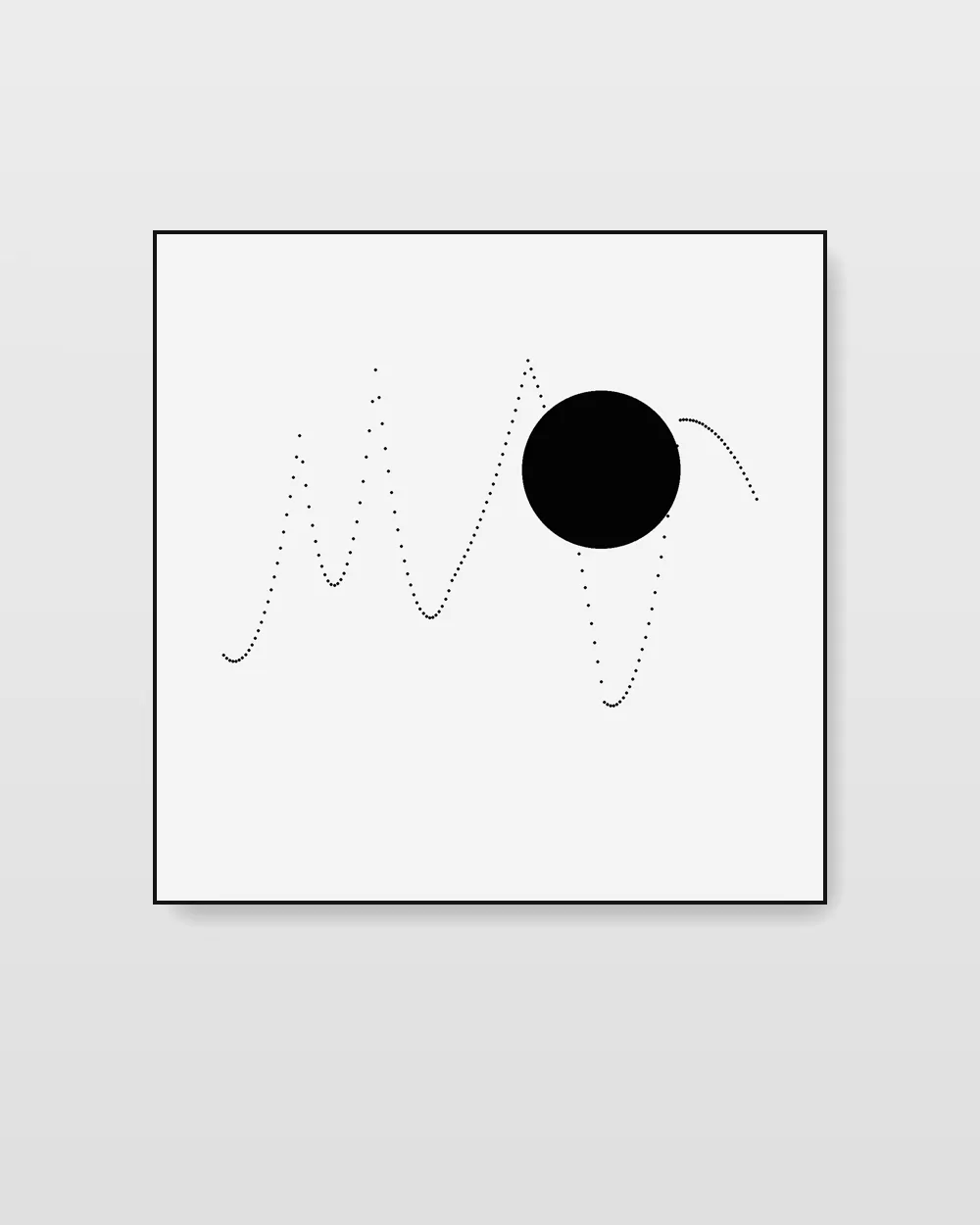 Fractured Fold No. 5, original line art abstract painting in misty pale grey on canvas