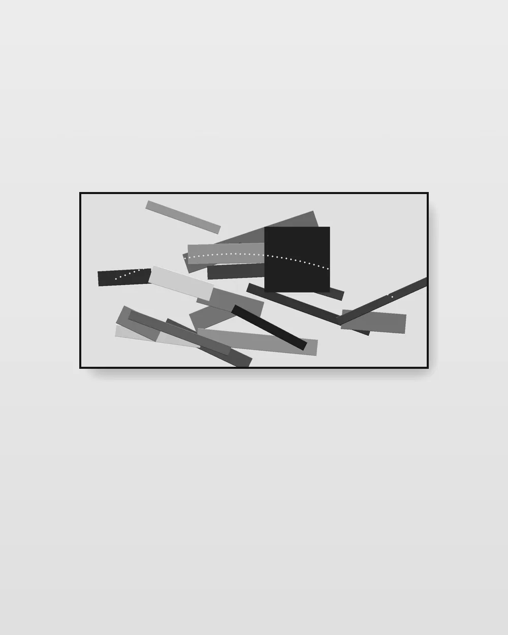 Mixed Media abstract painting example in monochrome