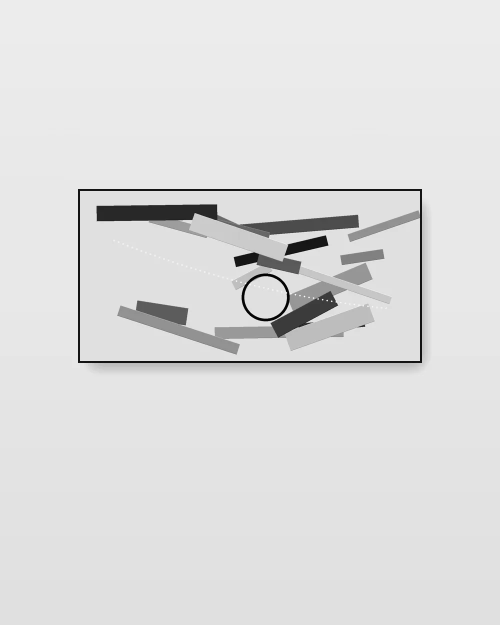 Gypsum Cartography No. 12, original mixed media abstract painting in high-contrast black and white on canvas