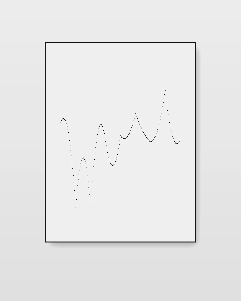 Hollow Gesture No. 12, original line art abstract painting in high-contrast black and white on canvas