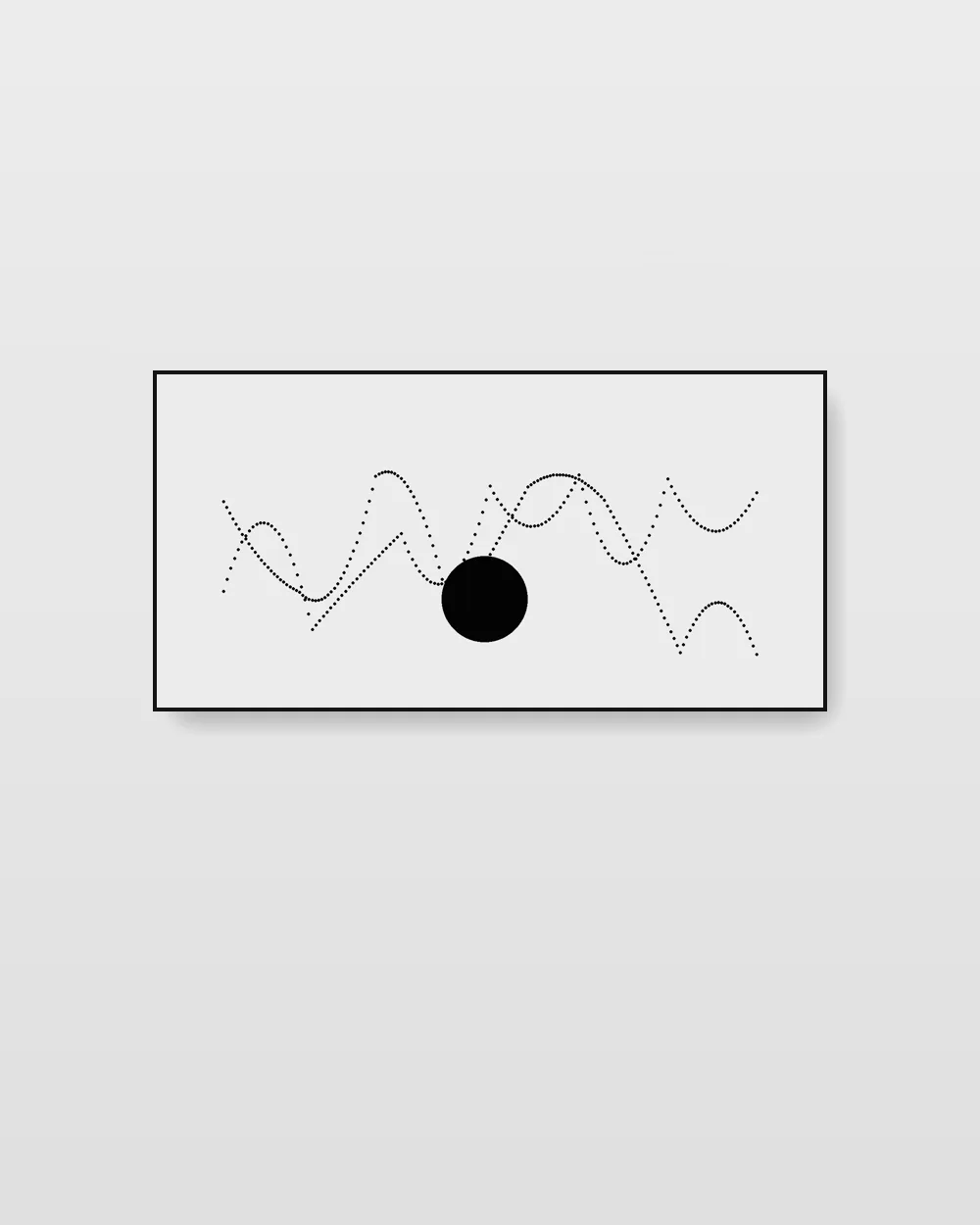 Interval Echo, original line art abstract painting in warm ivory and off-white on canvas