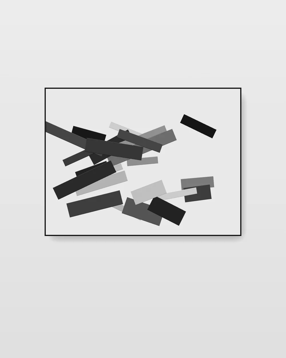 Meridian Plane I, original palette knife abstract painting in high-contrast black and white on canvas