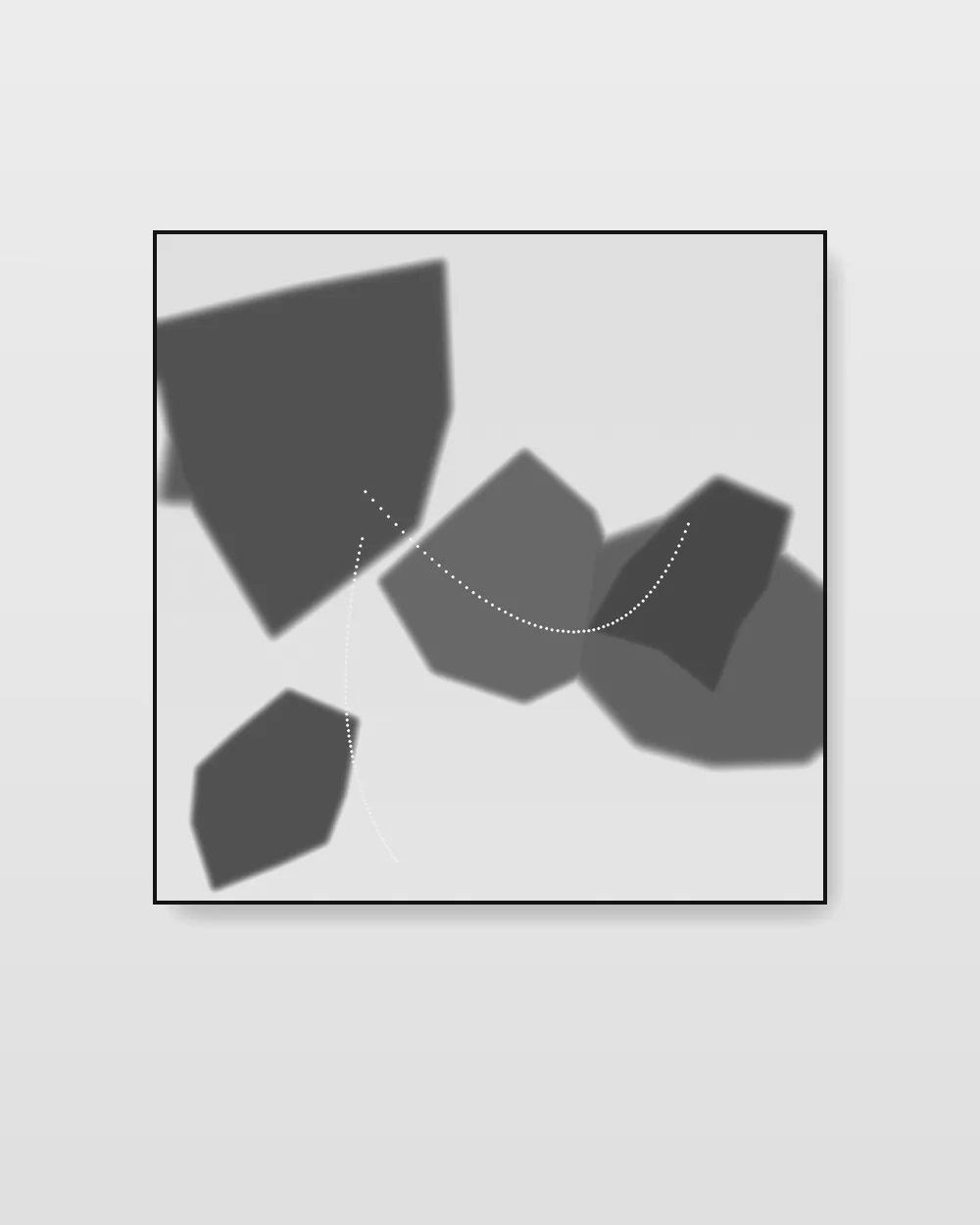 Meridian Void IV, original fluid art abstract painting in smoke and ash grey on canvas