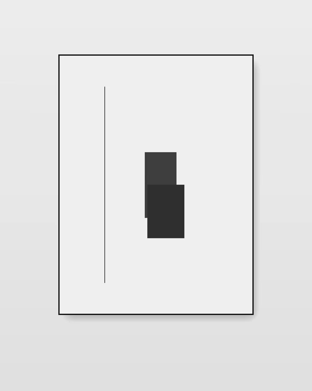 Monolith Silence No. 7, original minimalist abstract painting in soft graphite on canvas