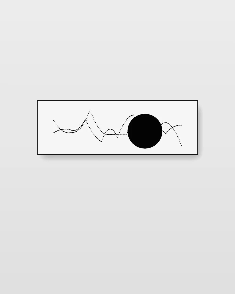 Monolith Variation, original line art abstract painting in ink black on white on canvas