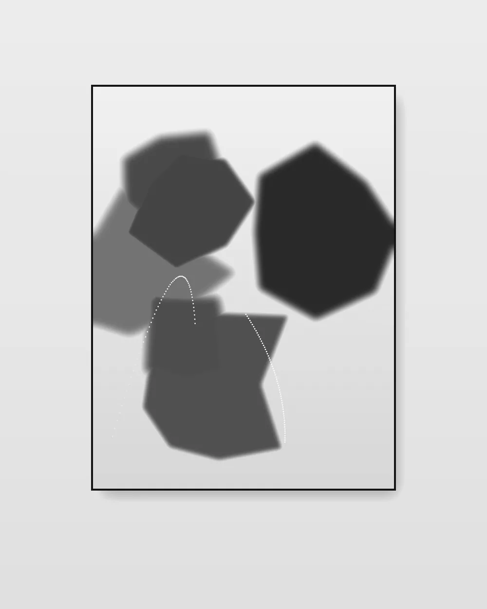 Onyx Field No. 9, original fluid art abstract painting in deep charcoal grey on canvas