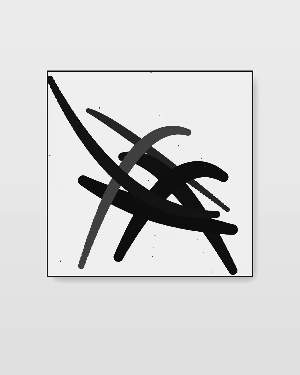 Penumbra Trace No. 9, original abstract expressionism abstract painting in soft graphite on canvas