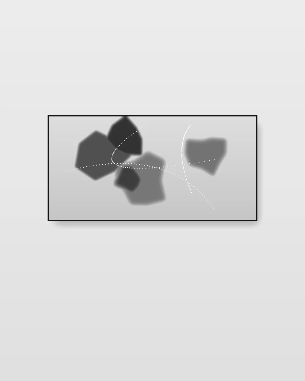 Quiet Contour V, original fluid art abstract painting in deep charcoal grey on canvas