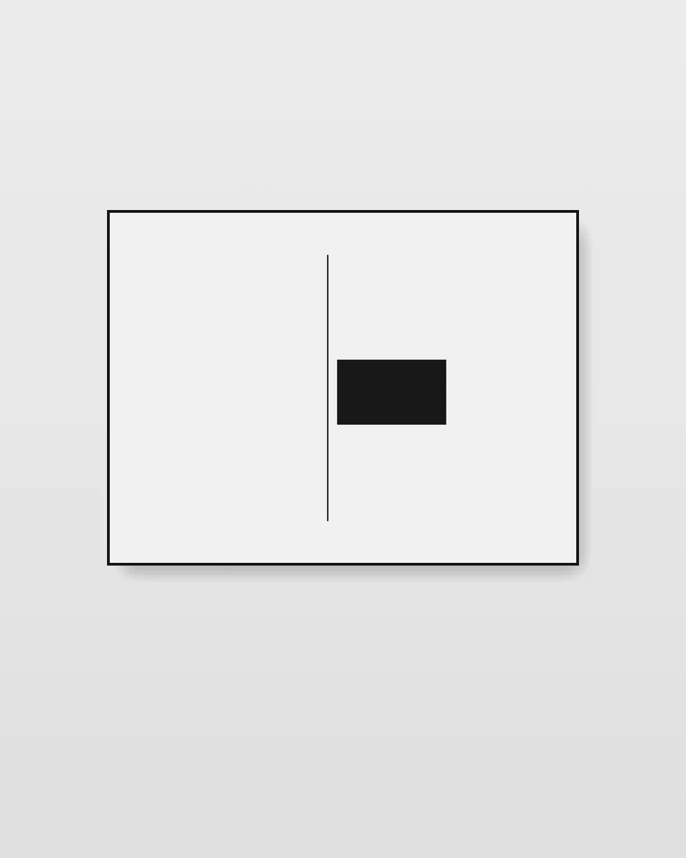 Silent Geometry I, original minimalist abstract painting in high-contrast black and white on canvas