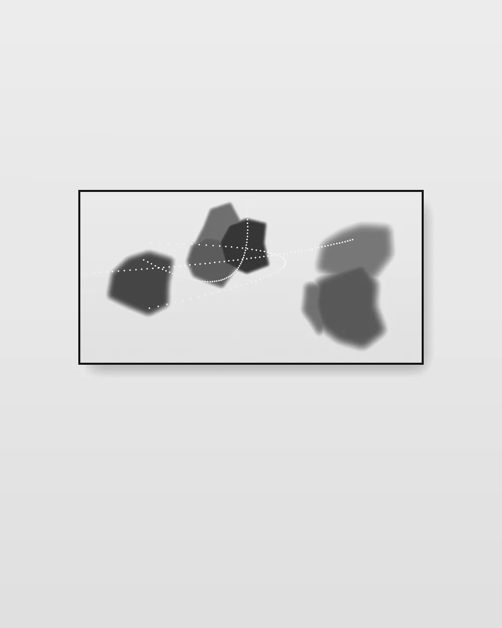Silent Passage II, original fluid art abstract painting in misty pale grey on canvas