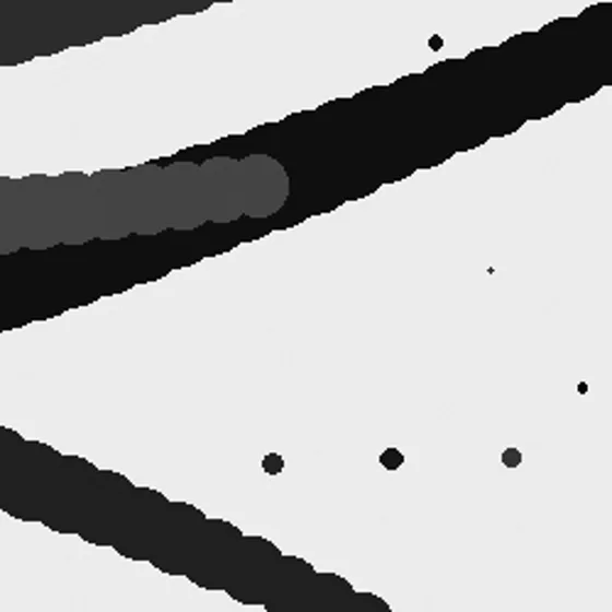 Surface detail 1 of Silent Plane No. 5, abstract expressionism texture in smoke and ash grey