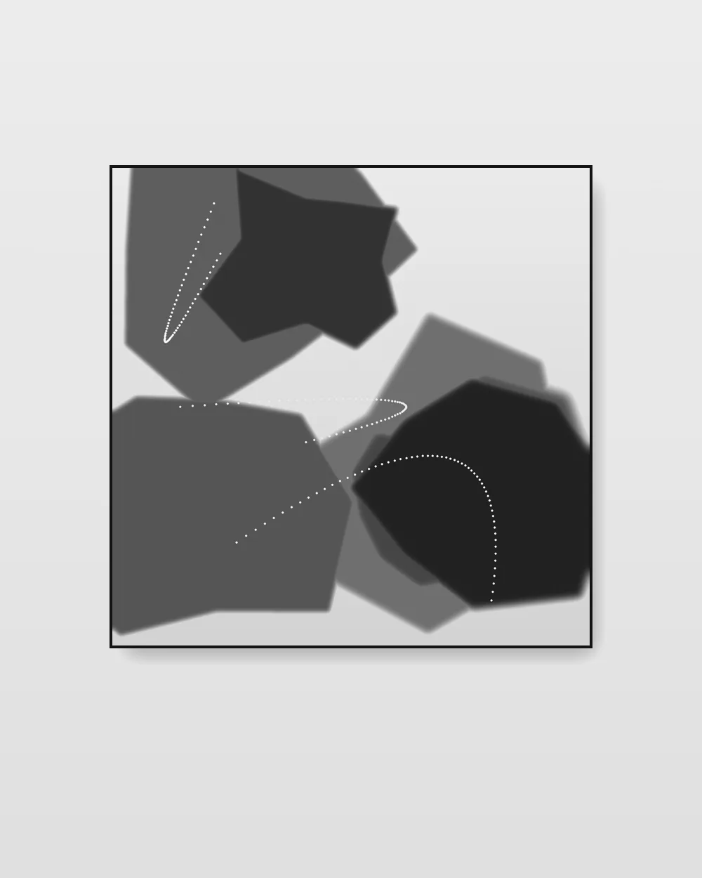 Solstice Fold No. 9, original fluid art abstract painting in deep charcoal grey on canvas