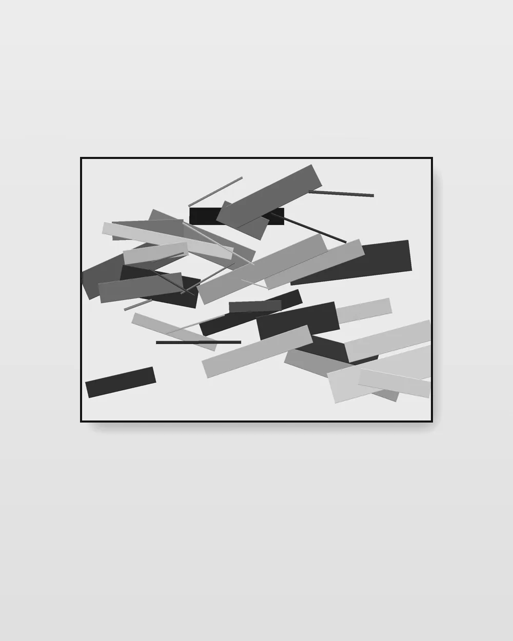 Solstice Structure III, original impasto texture abstract painting in ink black on white on canvas