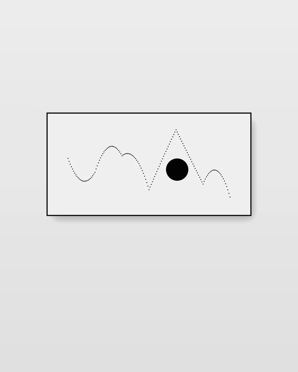 Umbra Drift III, original line art abstract painting in high-contrast black and white on canvas