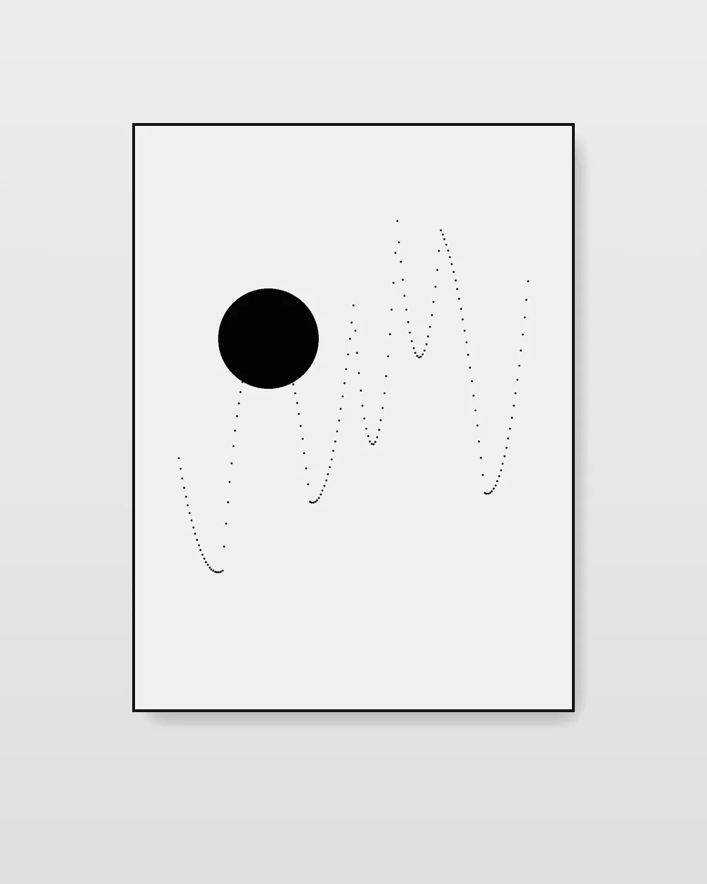 Umbra Mass, original line art abstract painting in ink black on white on canvas