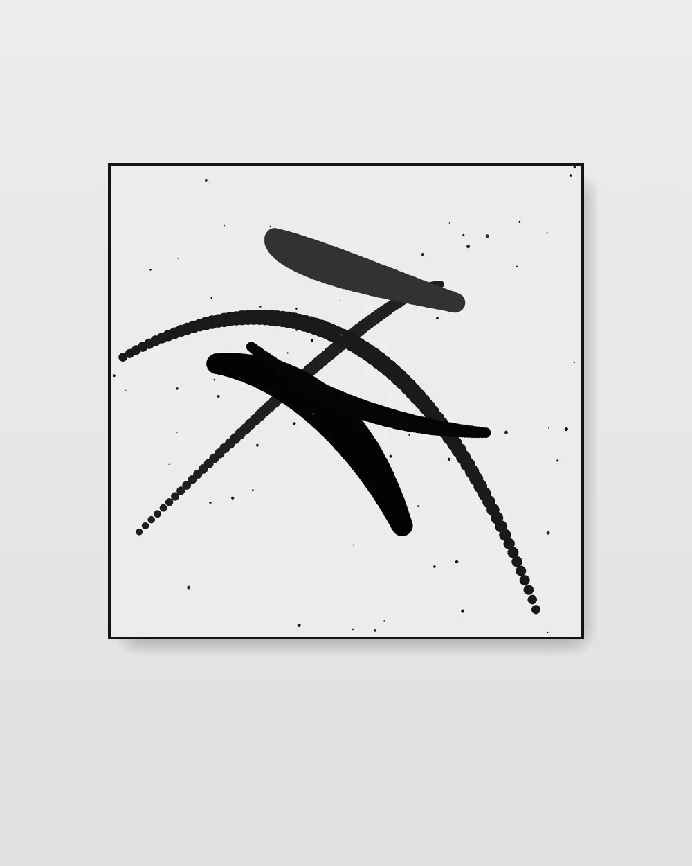 Vellum Plane IV, original abstract expressionism abstract painting in soft graphite on canvas