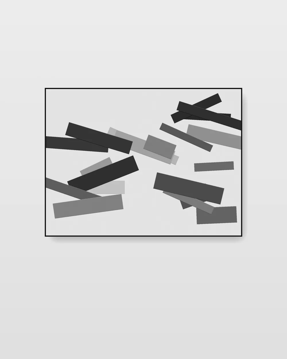 Vertex Plane, original palette knife abstract painting in high-contrast black and white on canvas