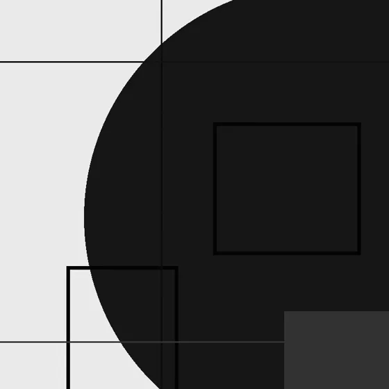 Surface detail 1 of Vestige Movement No. 12, geometric abstraction texture in ink black on white