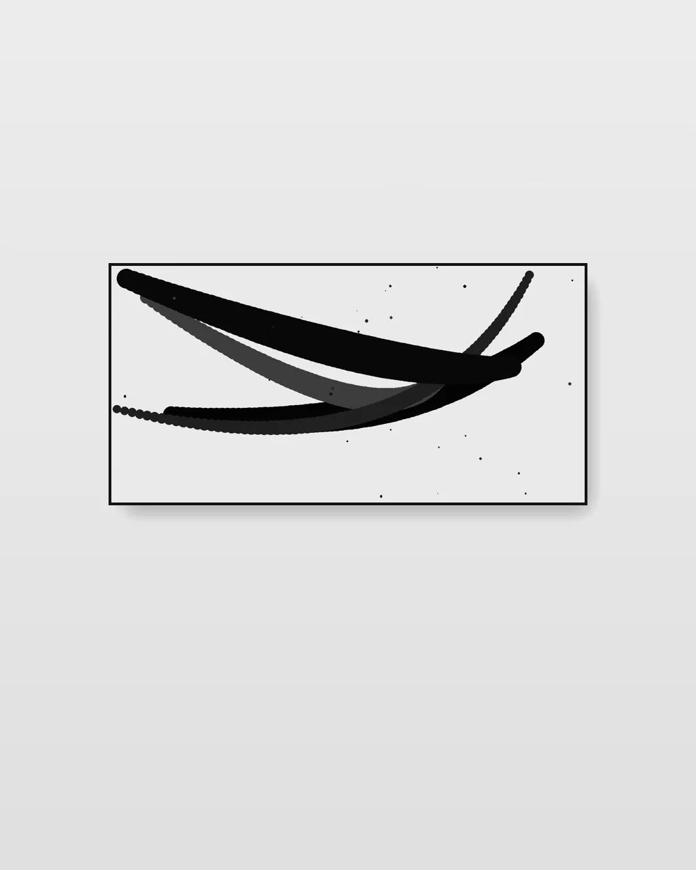 Weathered Gesture No. 9, original abstract expressionism abstract painting in high-contrast black and white on canvas