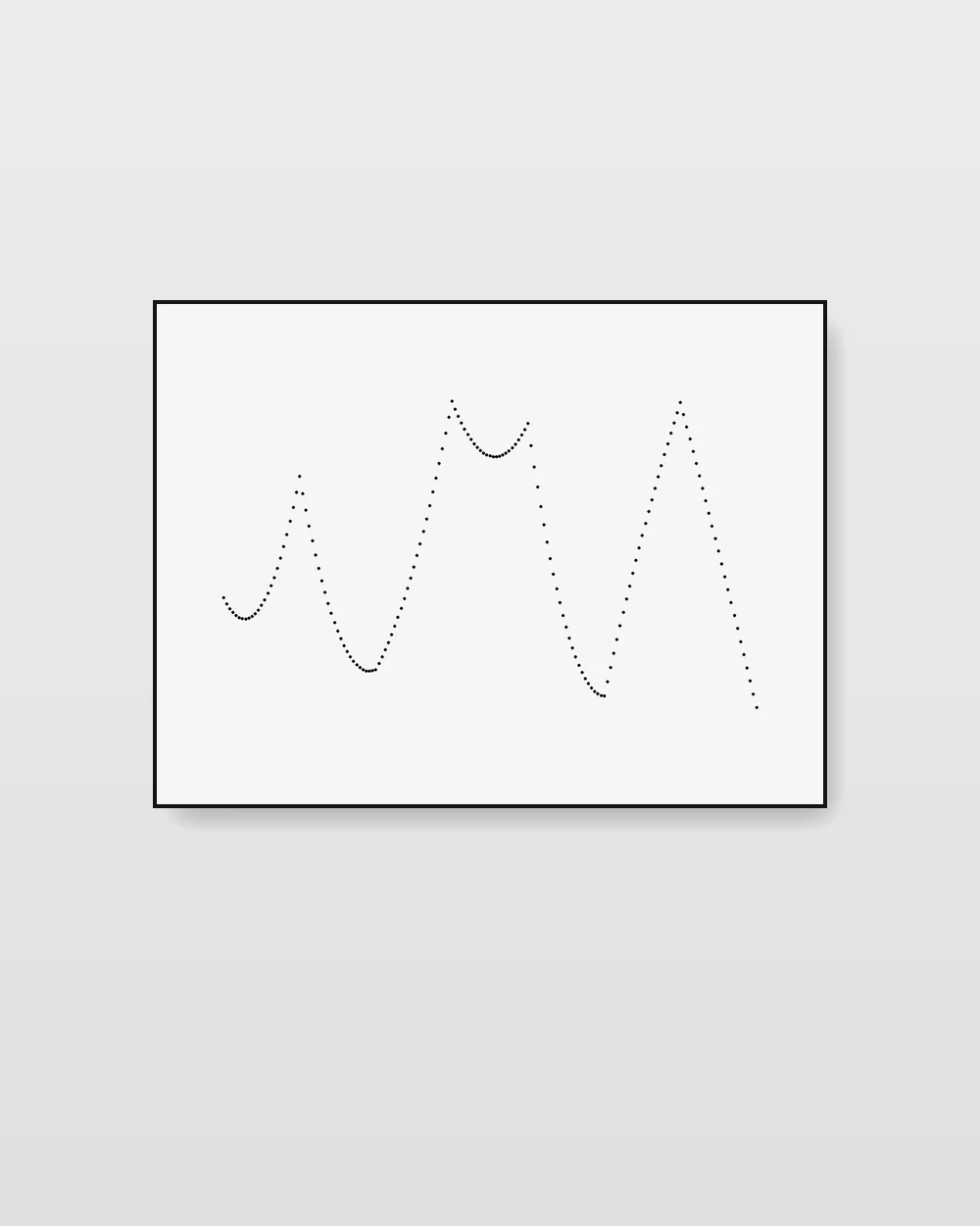 Weathered Interval V, original line art abstract painting in deep charcoal grey on canvas