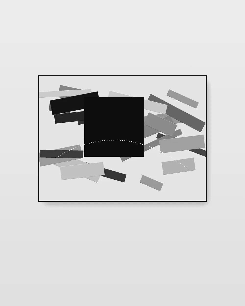 Weathered Plane No. 9, original mixed media abstract painting in silver grey on canvas